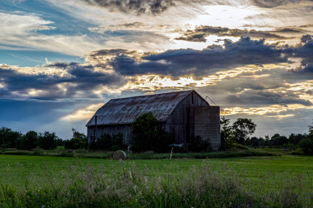 istock An abandoned farm house in the sunset 1341780195