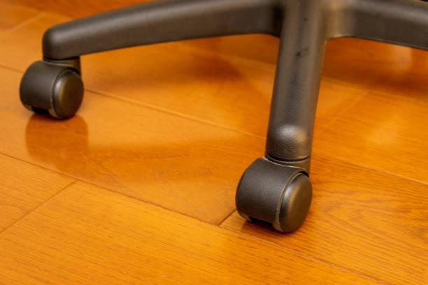 istock Legs of a black chair with casters 1341781189