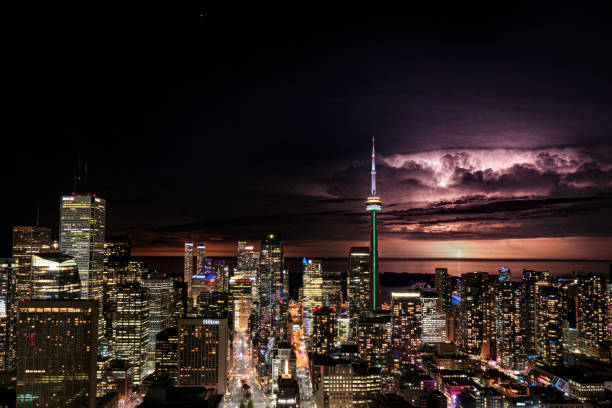 Thunderstorm in Toronto stock photo