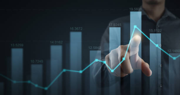 istock Businessman plan graph growth and increase of chart positive indicators 1341788051