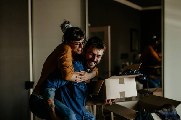 istock Just married couple moving in 1341789201