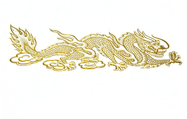 istock Golden Chinese dragon 134178962