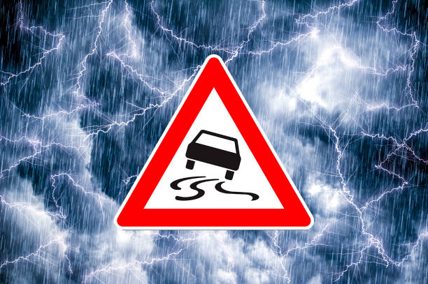 istock Caution the risk of skidding 1341792959