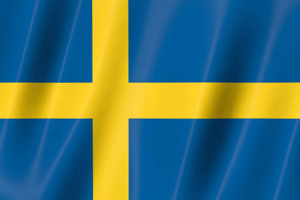 istock Sweden flag of silk-3D panoramic  illustration 1341793810