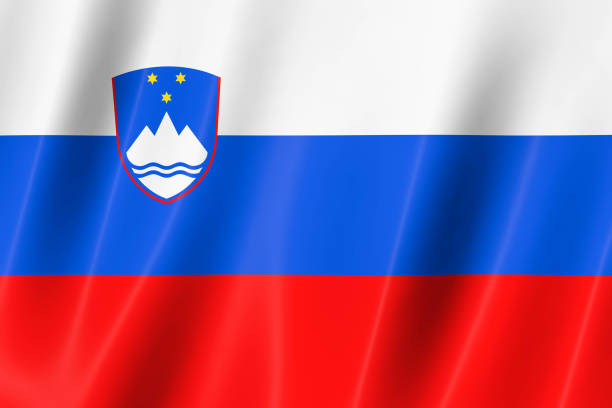 istock Slovenia flag of silk-3D panoramic  illustration 1341795387