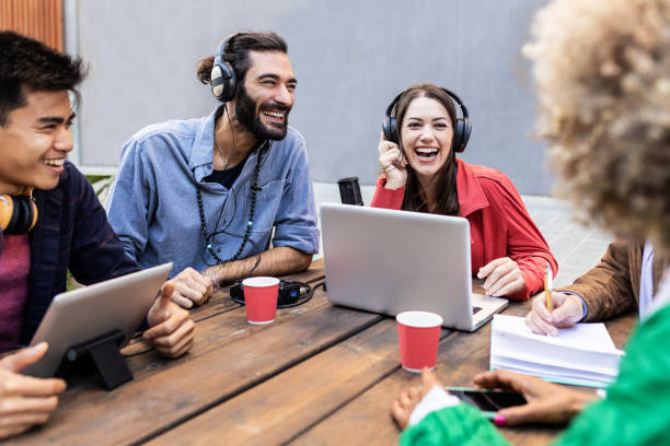 istock Millennial influencer friends having fun creating content on social platform 1341798135