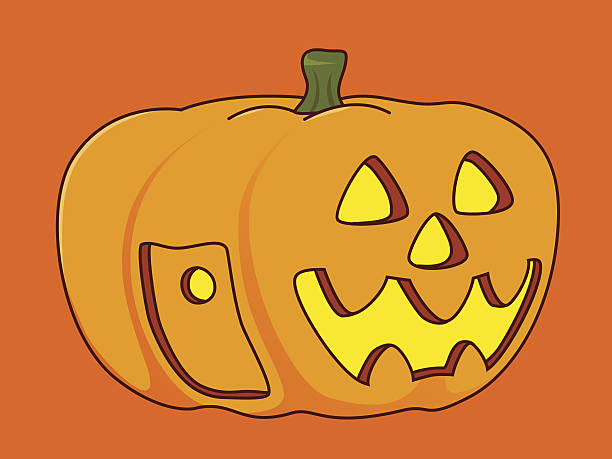 The Pumpkin Head House vector art illustration