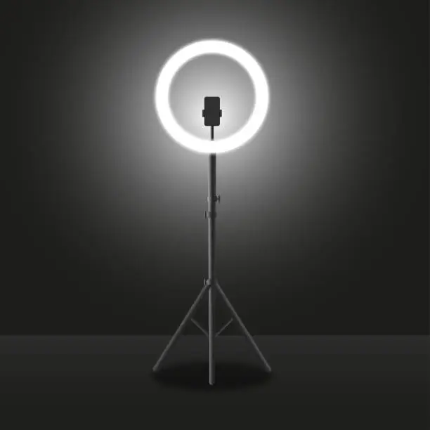 Vector illustration of Selfie LED ring light