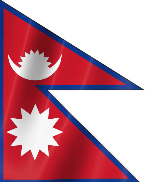 istock Nepal flag of silk-3D panoramic  illustration 1341805461