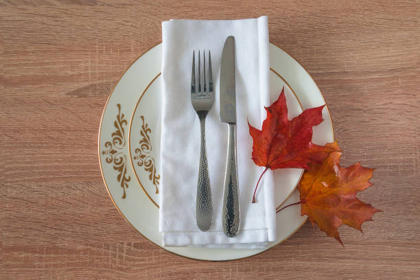 istock Beautiful decorated place setting for autumn dinner; 1341810199