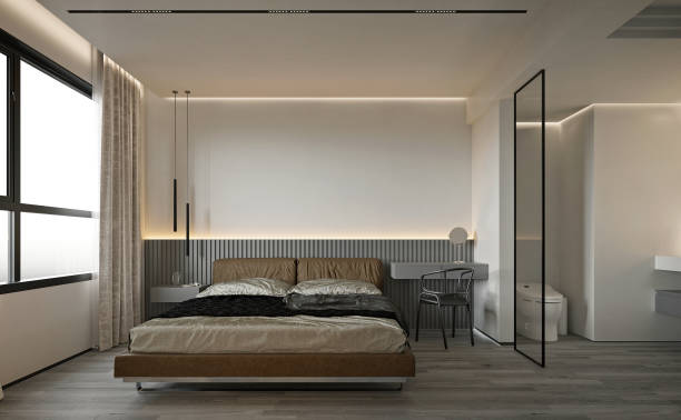 istock 3d render of luxury hotel room 1341812987