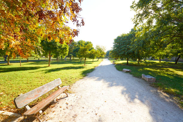 Valencia Turia park gardens view at Spain