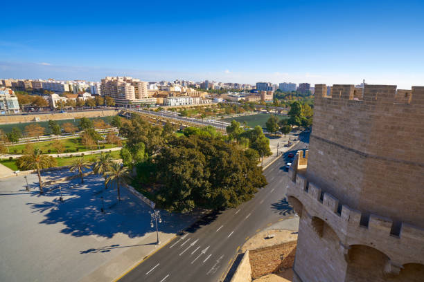 istock Torres de Serrano towers in Valencia 1341819031