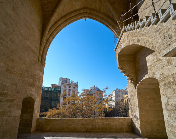 istock Torres de Serrano towers arch in Valencia 1341819124