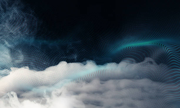 istock Artwork. Modern stylish background in neon light. Cloud or smoke. Copy space for design, offer, ad 1341821924