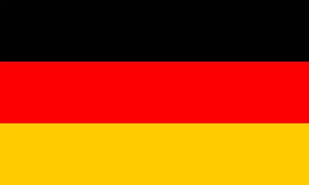Vector illustration of National flag of Germany original size and colors vector illustration, Flagge Deutschlands with national colours of Germany, German Confederation and Weimar Republic, Federal Republic of Germany flag