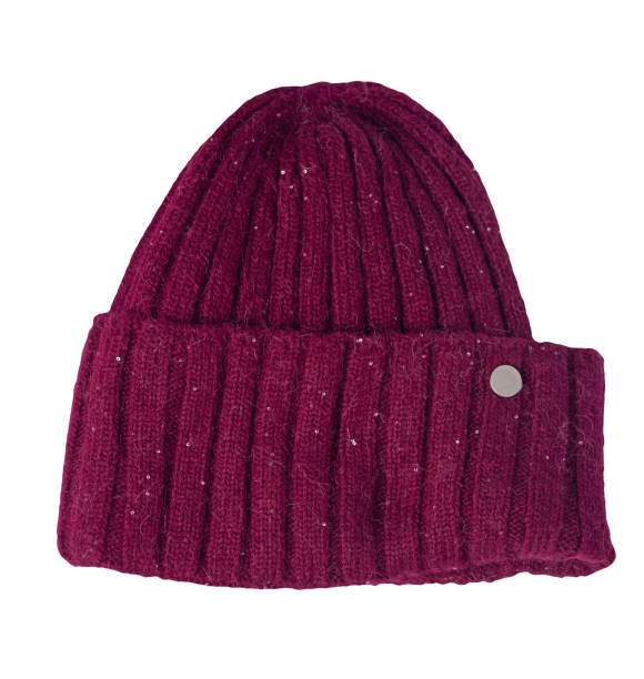 istock women's hat knitted isolated on white background. warm winter accessory 1341826182