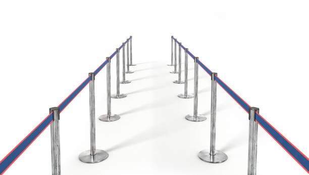 istock Crowd fence on a white background. 3d illustration 1341827535