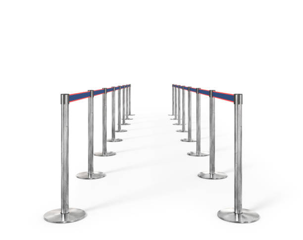 istock Crowd fence on a white background. 3d illustration 1341827561