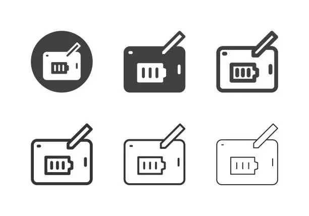 Vector illustration of Tablet Full Battery Icons - Multi Series