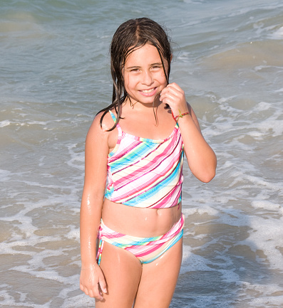 Portrait of a young girl at the beach