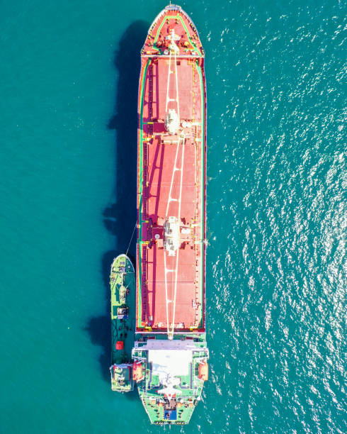 istock Aerial view of freight ship with cargo containers 1341832141
