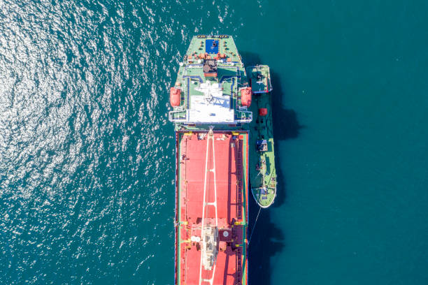 istock Aerial view of freight ship with cargo containers. 1341832148