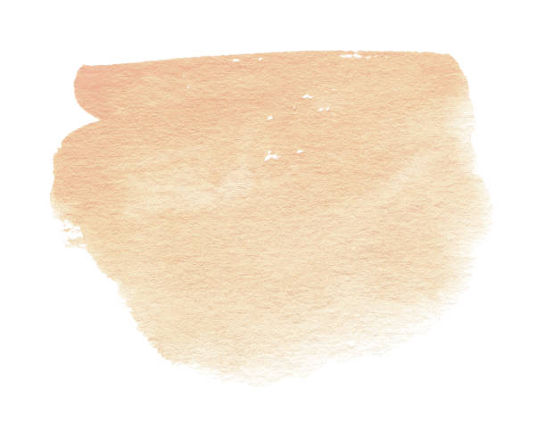istock Abstract beige watercolor shape. Watercolor hand drawn stain isolated on white 1341832618