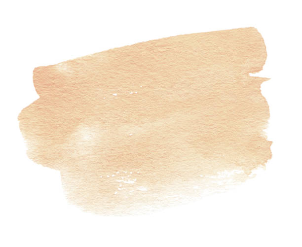 istock Abstract beige watercolor shape. Watercolor hand drawn stain isolated on white 1341832641