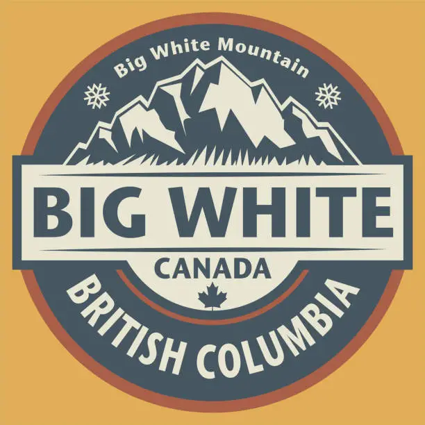 Vector illustration of Emblem with the name of Big White, British Columbia, Canada