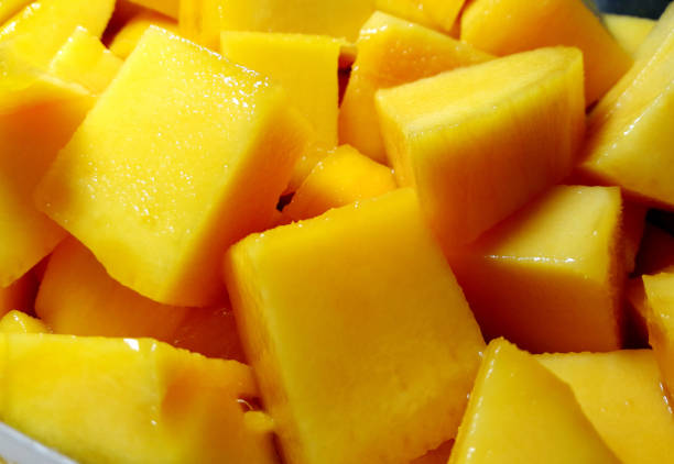 istock Mango diced on the skin closeup square composition 1341837782