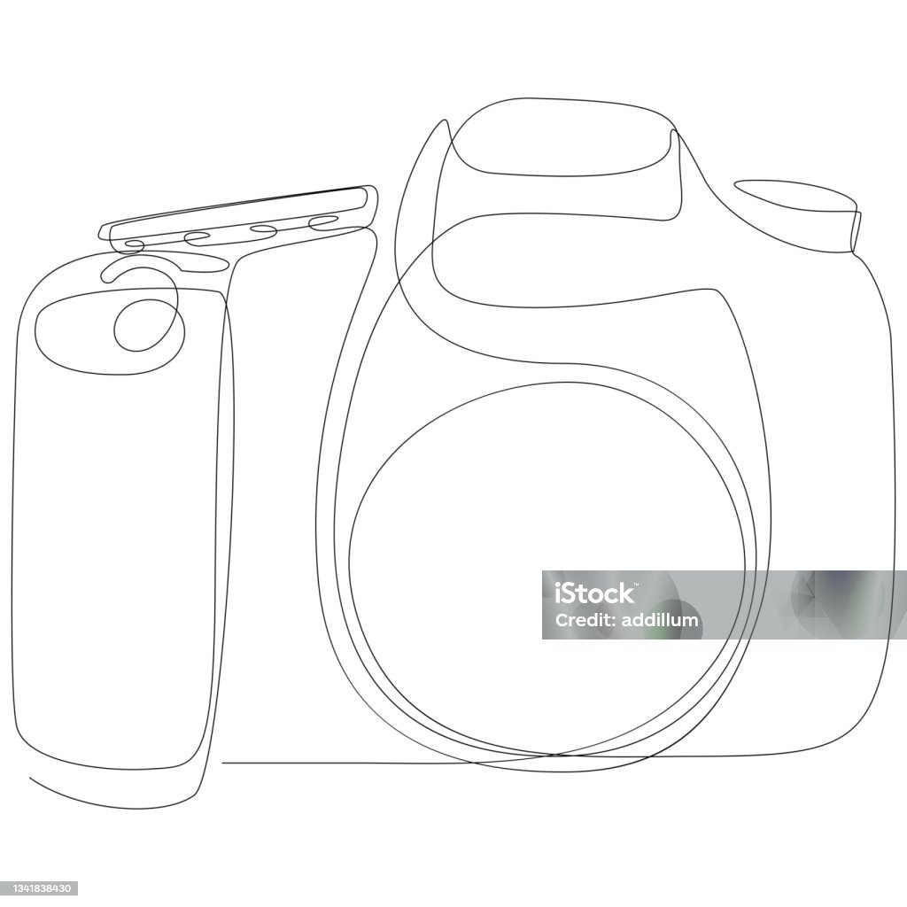 One Line Camera One Line Camera Design Hand Drawn Minimalism Style Vector Illustration ...