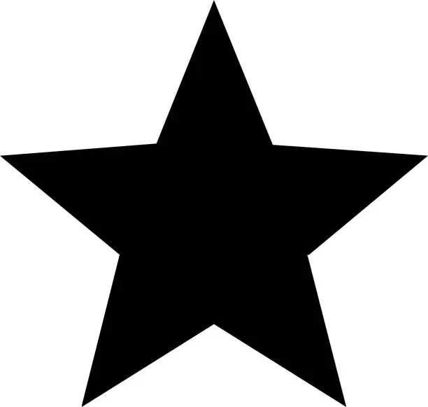 Vector illustration of Vector star icon . A flat black star.