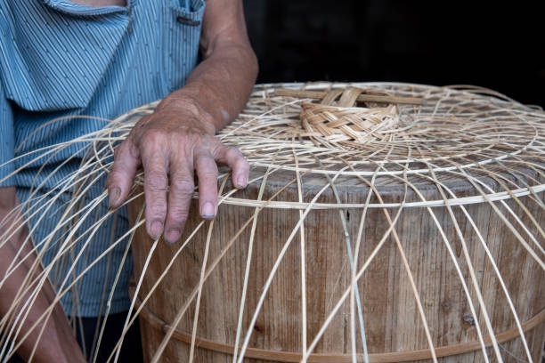 istock The process of traditional craftsmen making bamboo blue by hand 1341841879