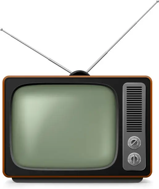 Vector illustration of Realistic vintage TV