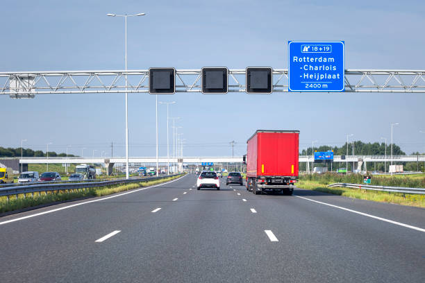 istock Dutch Highway (Rijksweg) A15, Rotterdam Charlois 1341845982