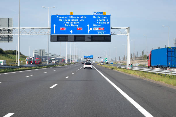 istock Dutch Highway (Rijksweg) A15, Rotterdam Charlois 1341845989