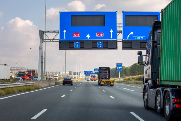 istock Dutch Highway (Rijksweg) A15, Rotterdam Maasvlakte 1341846010