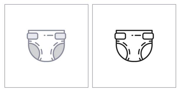 Baby Diapers Icons. Baby Diapers Icons. Vector Illustration Diaper stock illustrations