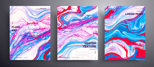 Abstract liquid banner, fluid art vector texture collection. Trendy background that applicable for design cover, invitation, presentation and etc. Blue, red, pink and white creative surface template. Abstract liquid banner, fluid art vector texture collection. Trendy background that applicable for design cover, invitation, presentation and etc. Blue, red, pink and white creative surface template acrylic painting stock illustrations