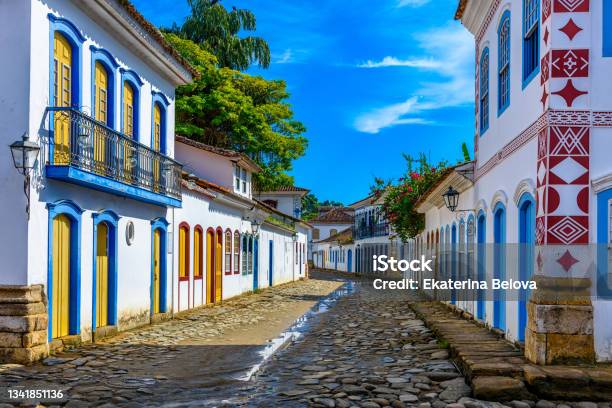 Street Of Historical Center In Paraty Rio De Janeiro Brazil Stock Photo - Download Image Now