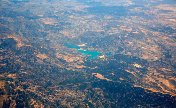 istock Aerial Embalse Santolea Dam in Aragon Spain 1341852829