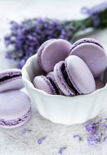 istock French macarons with lavender flavor 1341853196