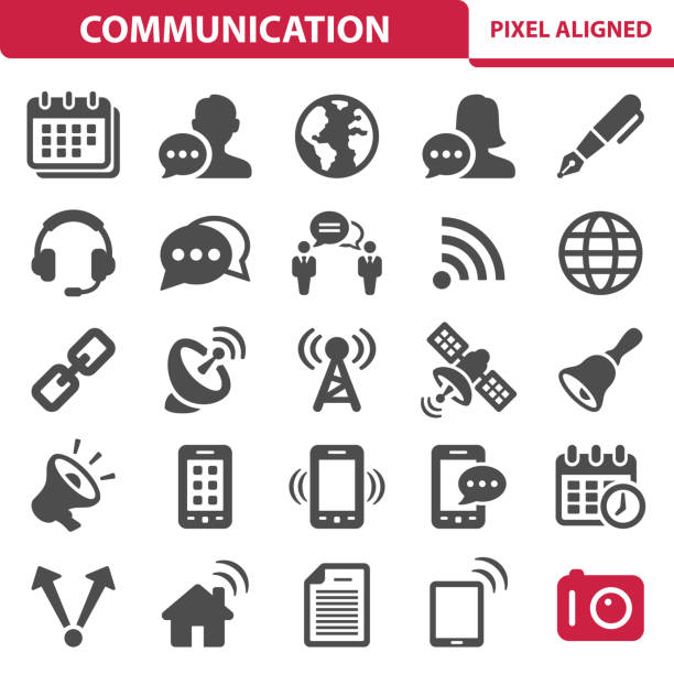 Communication & Social Media Icons Professional, pixel perfect icons, EPS 10 format. fountain pen pattern writing instrument pen stock illustrations