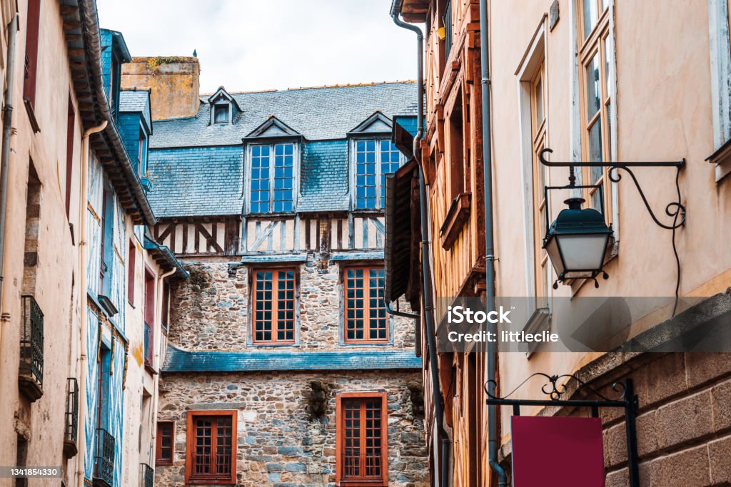 Street view of downtown in Rennes, France Rennes - France Stock Photo