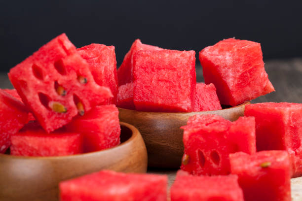 istock sliced red ripe watermelon close up 1341857426