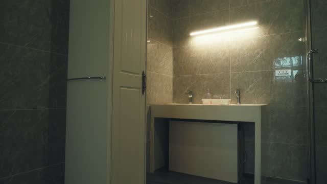 Apartment Bathroom Panning Shot