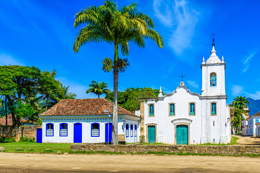 Historical center of Paraty, Rio de Janeiro, Brazil. Paraty is a preserved Portuguese colonial and Brazilian Imperial municipality