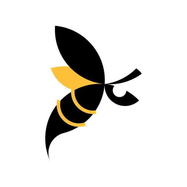 Vector illustration of Vector bee in golden ratio style. Editable illustration