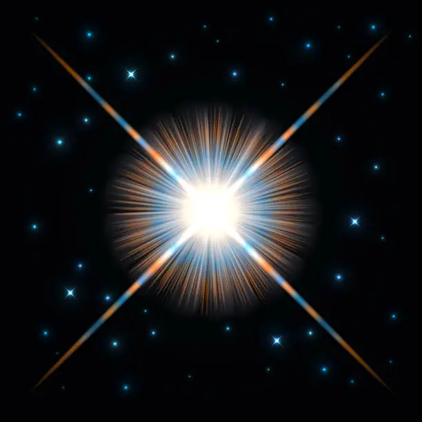 Vector illustration of Realistic Flashing Star vector